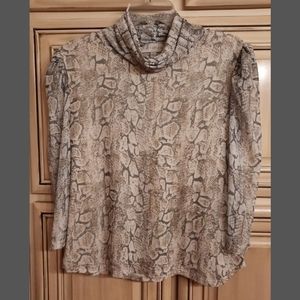 Snakeskin‎ Looking Semi Sheer Blouse Large